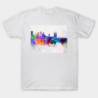 Cologne skyline in watercolor background T-Shirt